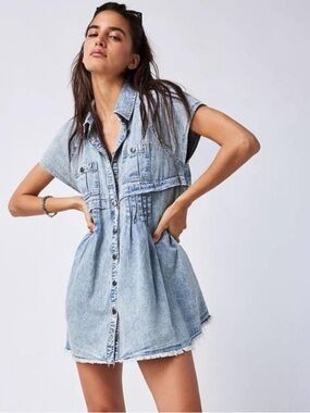 Free People Ronnie Denim Dress - XS